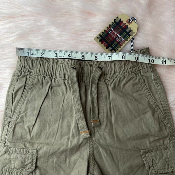 NWT - Tailor Vintage -Stretch Poplin Pull-on Cargo Khaki Shorts - Boys Size 4 - Picture 9 of 11